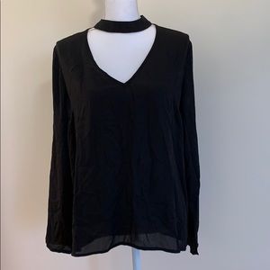 Black Cut Out Blouse